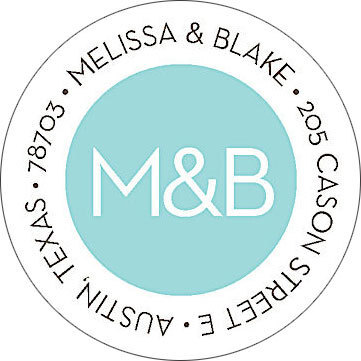 Aqua Round Address Labels